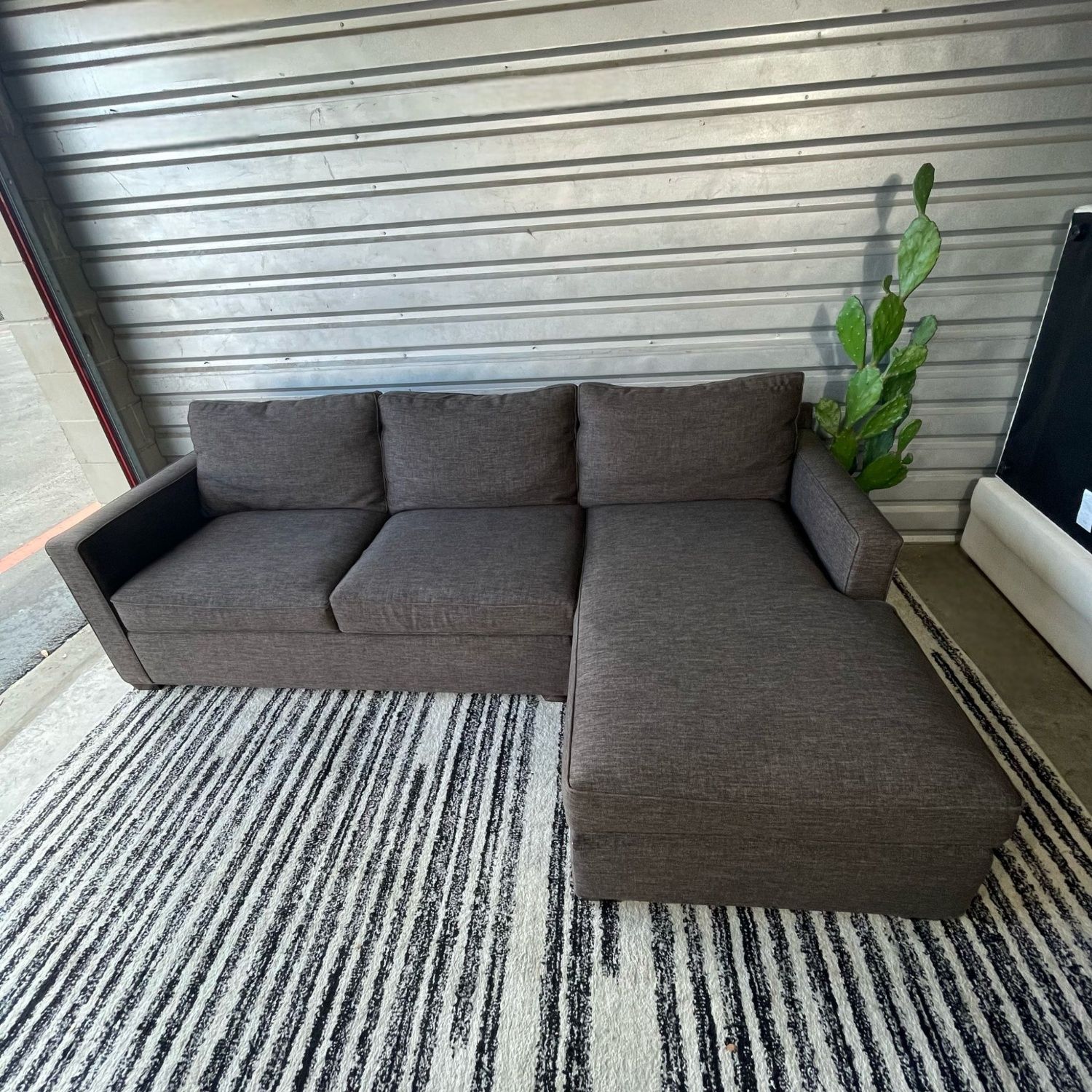 Gray Crate and Barrel Sectional Couch