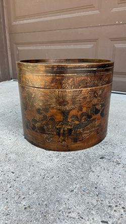 Antique wood hat box