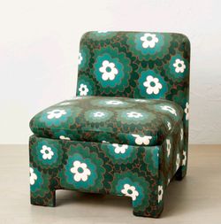 (4) Chiesa Fully Upholstered Accent Chair Teal Floral - Opalhouse designed with Jungalow

