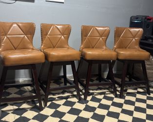Set Of 4, 26” Swivel Counter Height Stools