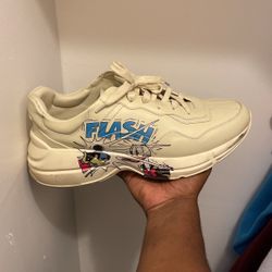 Gucci x Disney Rhyton Donald leather trainers