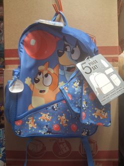 Bluey 5 Piece Backpack Set 16 inches tall