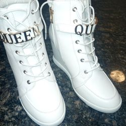 Sneaker Wedge, White, Size 10