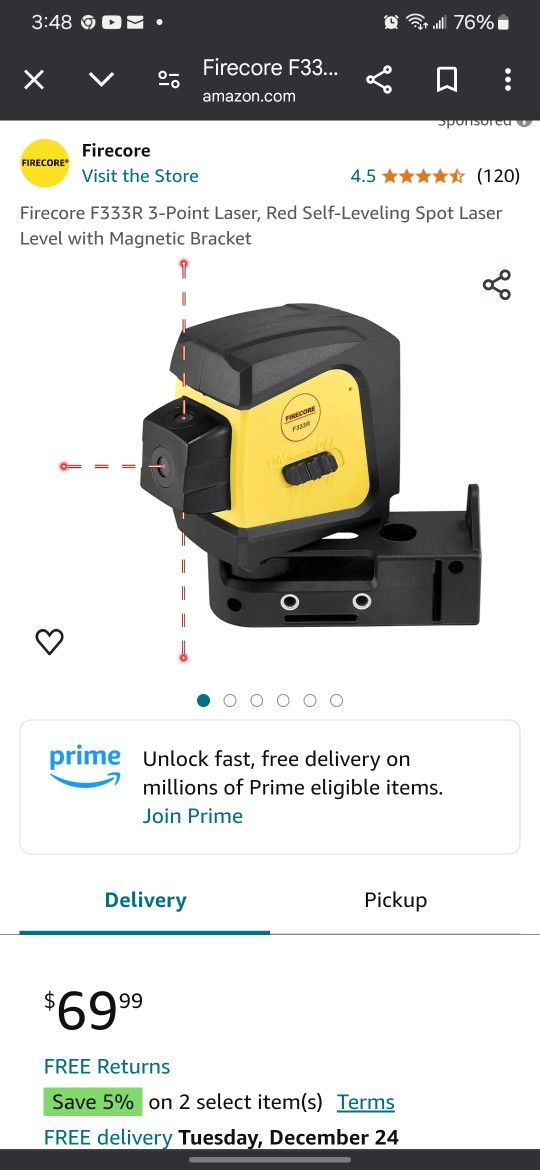 Fire Core 3 Dot Laser New $25 With Case