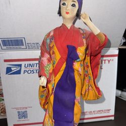 Vintage Marked Okinawa 13" Handmade GEISHA Girl Doll