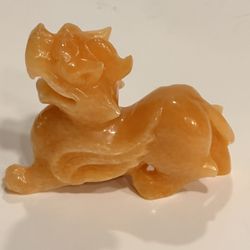 RARE Chinese  Feng Shui Sculpture Jade Shows Yellow Mascot of Jade  Pi Xiu