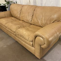 Caramel Leather Couch – $200 (Seattle)