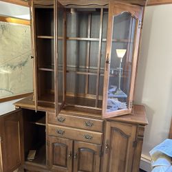 Buffet, Solid, Vintage, 2 Piece, Tons Of Storage Beautiful Unit