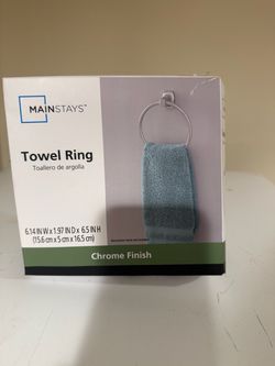 Mainstays Chrome Finish Towel Bar and Ring