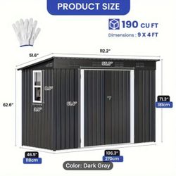 9x4 Dark Grey Lean Too With Window 