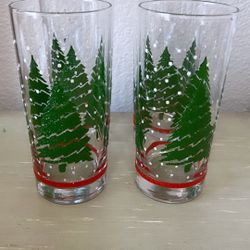 Rare Find Textured Christmas tree tumblers by Libbey Glass