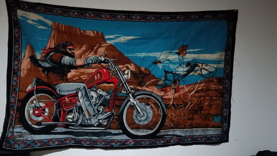 Harley Davidson Ghost Rider David Mann Banner Tapestry