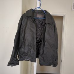  Heavy Leather Jacket Mans  Size Large 