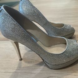 Michael Kors Silver Glitter Stills to Heels 