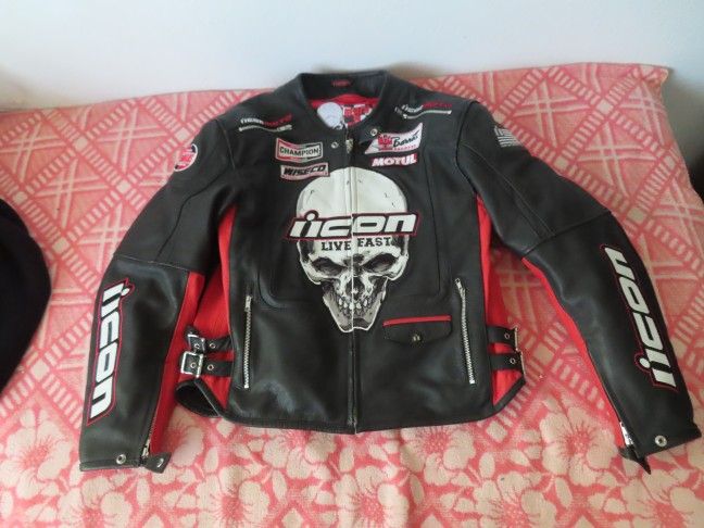 Icon Leather Jacket Limited Series Death Or Glory Leather Jacket - Size L Large