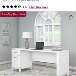 White Office Desk and Chair 