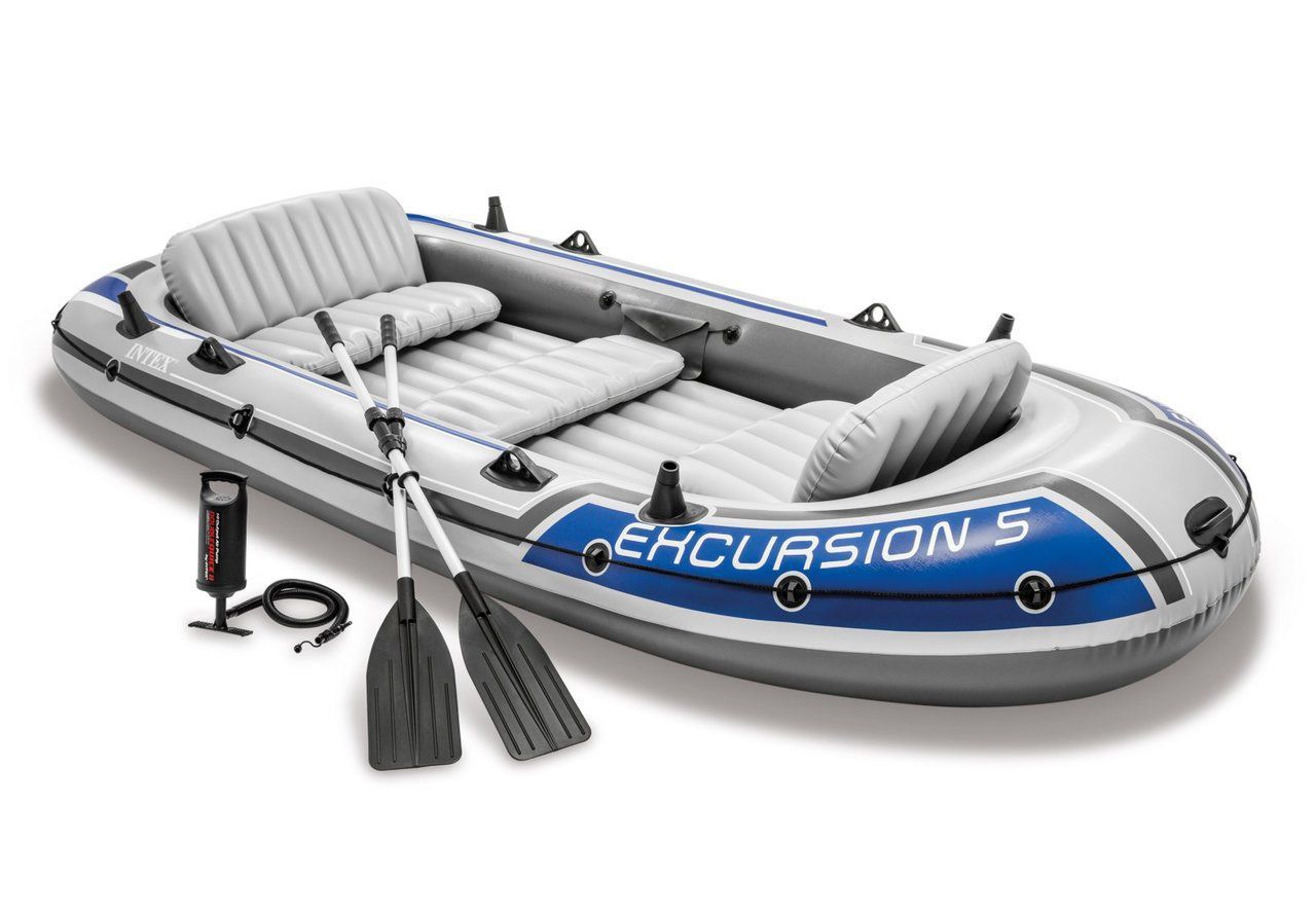 Intex Excursion 5 Person Inflatable Rafting and Fishing Boat