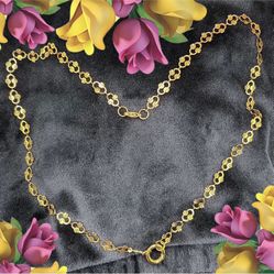 NEW 18K Gold Plated Shell Stainless Steel Chain W/ Lobster Clasp & Carabiner