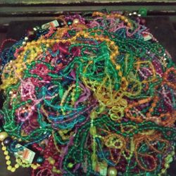 Large Mound Of Mardi Gras Beads