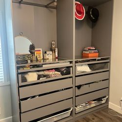 2 Ikea Closet dresser With Hanger Bars And jewelry Display 