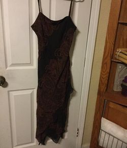 Eva Blue Size 10 brown copper sequins spaghetti strap dress