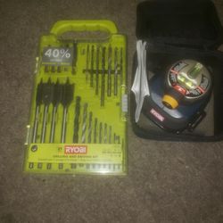 Ryobi 31 Piece Drilling And Driving Kit And  AIR GRIP  LASE LEVEL 