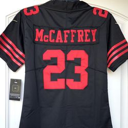 WOMEN’S:  LARGE - 49ERS #23 CHRISTIAN McCAFFREY JERSEY