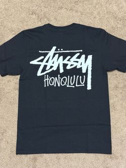 Stussy Honolulu Black T-Shirts Size LARGE