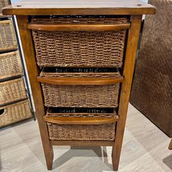 Wood & Wicker Linen Drawers