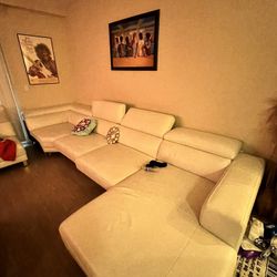 La Furniture Modular Modern U Shaped Couch Italian Leather