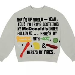 TRAVIS SCOTT x CPFM 4 SCRIPT CACTUS JACK OVERSIZED GREY SWEATSHIRT SIZE XL