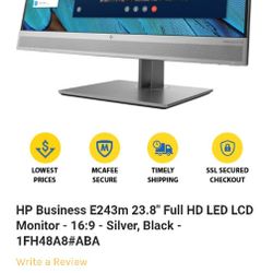 HP-Business E243m 23.8" computer adjustable monitor