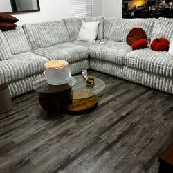 Couch , Tv Stand , Stools , And Flat Screen Tv Sold As A Set 