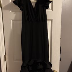 Black spandex, ruffle dress