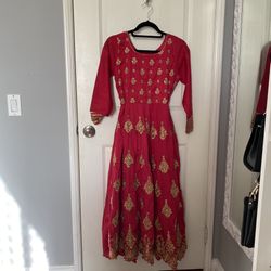 pink anarkali indian dress