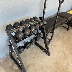 Weider Dumbbell Set with Rack & Bench 