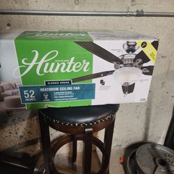 Hunter 52 inch Indoor Ceiling Fan with LED Light - Ceiling Fan with Pull Chain, For Bedroom or Living Room, 3 Mounting Opt, No Remote, 5 Blades, Inclu