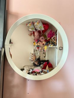 Round White Wall Mirror