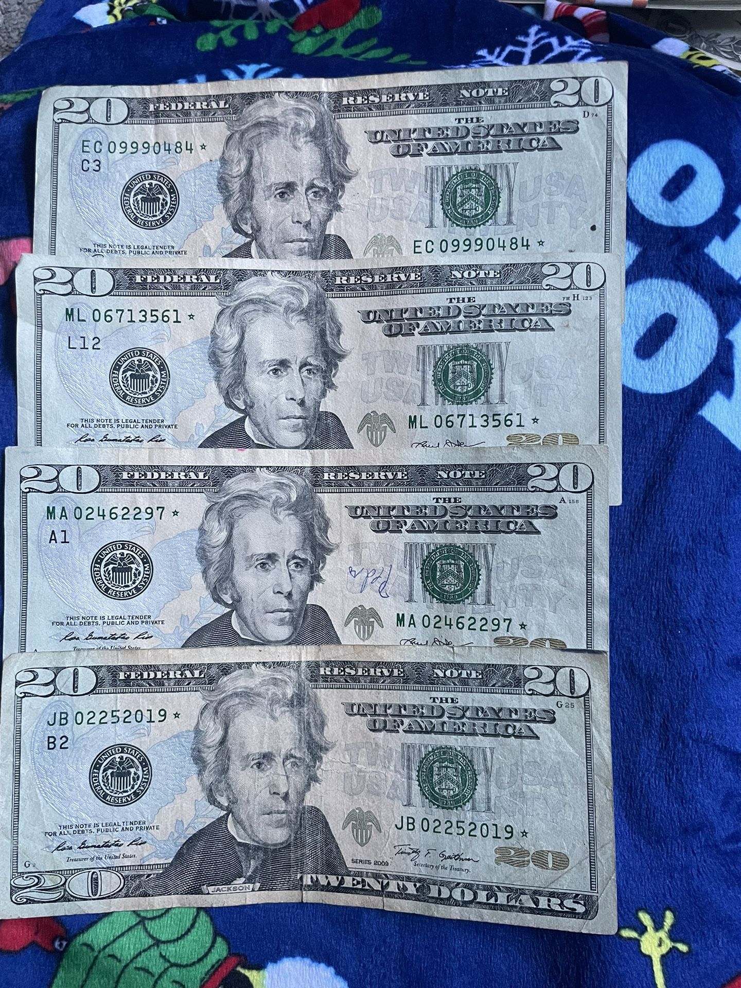 4 $20 star notes