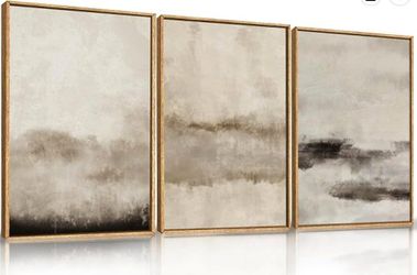 Minimalist Large Abstract Framed Canvas Wall Art Set-16"x24" 3 Piece Set