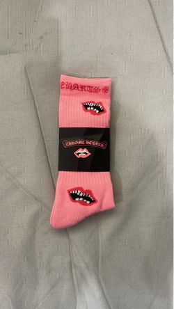 Pink and Red Chrome Heart Socks