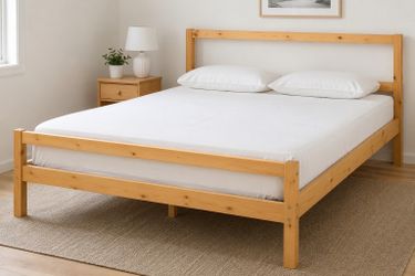 IKEA Solid Wood Queen Bed Frame w/ Slats & Hardware