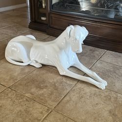 White dog statue