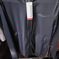 NEW Black Saucony Hood Jacket | Small | Water Proof 