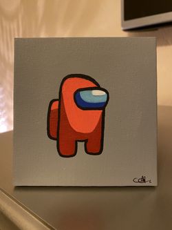 Amoung Us 4” x 4” Canvas Painting