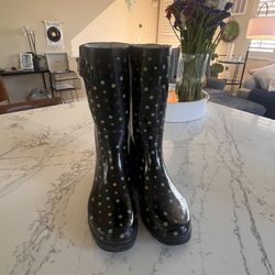 🌈 Rainbow Polka Dot Rain Boots ☔️