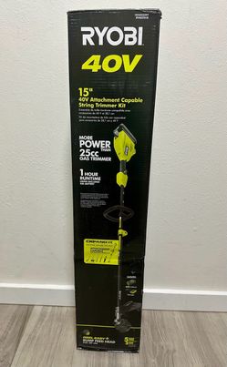 RYOBI 40V 15 in. Attachment Capable String Trimmer with 4.0 Ah Battery and Charger