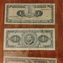 Nicaragua Nicaraguan Vintage Bills Banknotes Currency 
