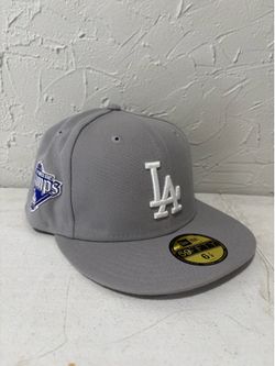 MLB new era Los Angeles dodgers grey back to back World Series champions 59fifty fitted hat size 6 7/8
