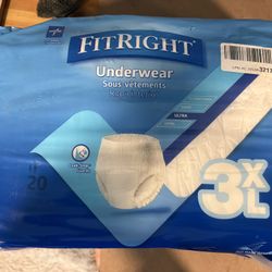 FitRight 3XL 20ct Adult Diaper Briefs Incontinence 